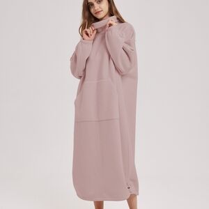 nap Oversized Fleece Knit Dress in Silver Pink size XS NWT